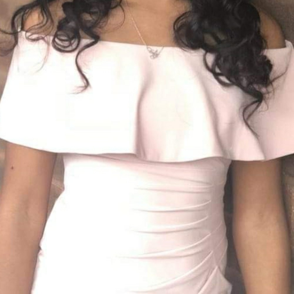 Shirred and rouched bodycon dress